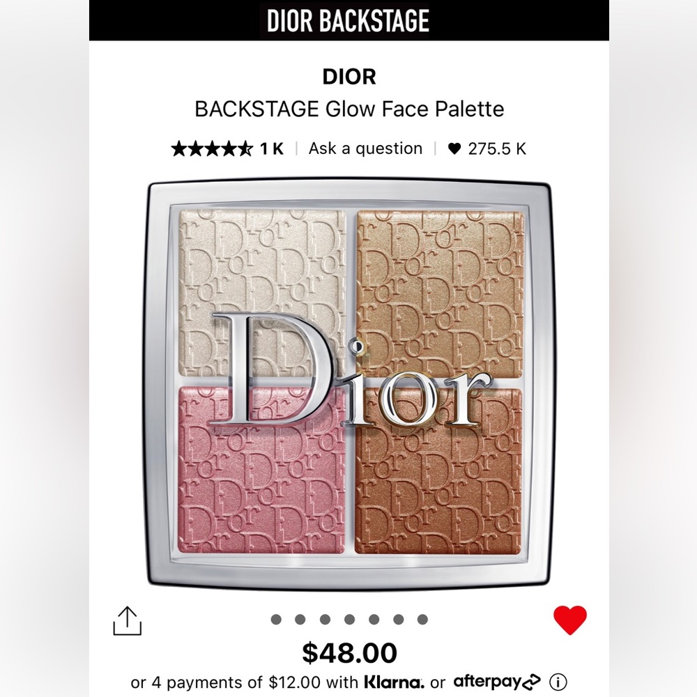 Dior Backstage Glow Face Palette in Universal